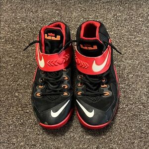 Nike Kids Black and Red High-Top Sneakers